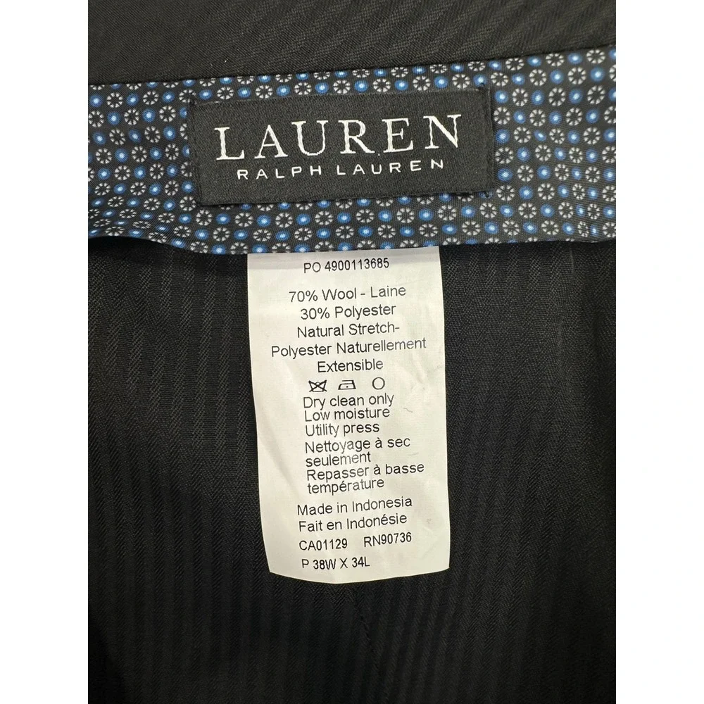 Lauren Ralph Lauren Suit Trousers Mens 38x34 Grey Blue NEW Ultraflex Classic Fit